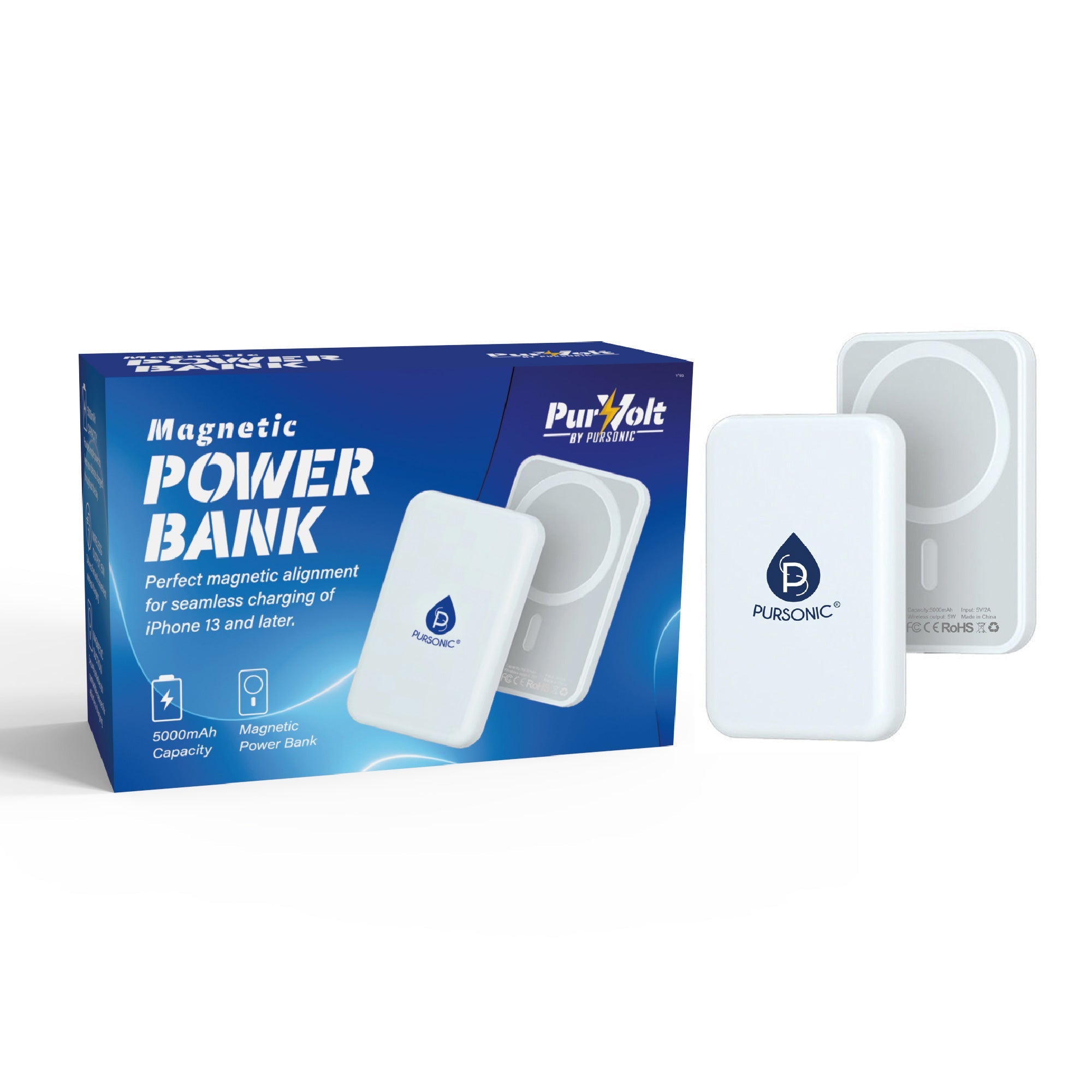 Wireless Magnetic Power Bank 5000mAh — Slim, Pocket-Size, Cable-Free