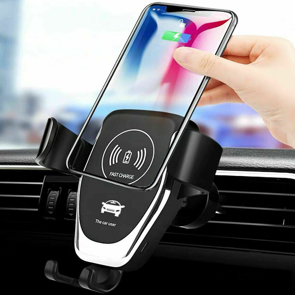 10W Wireless Car Charger Mount — Auto-Clamping, Works with iPhone & Android