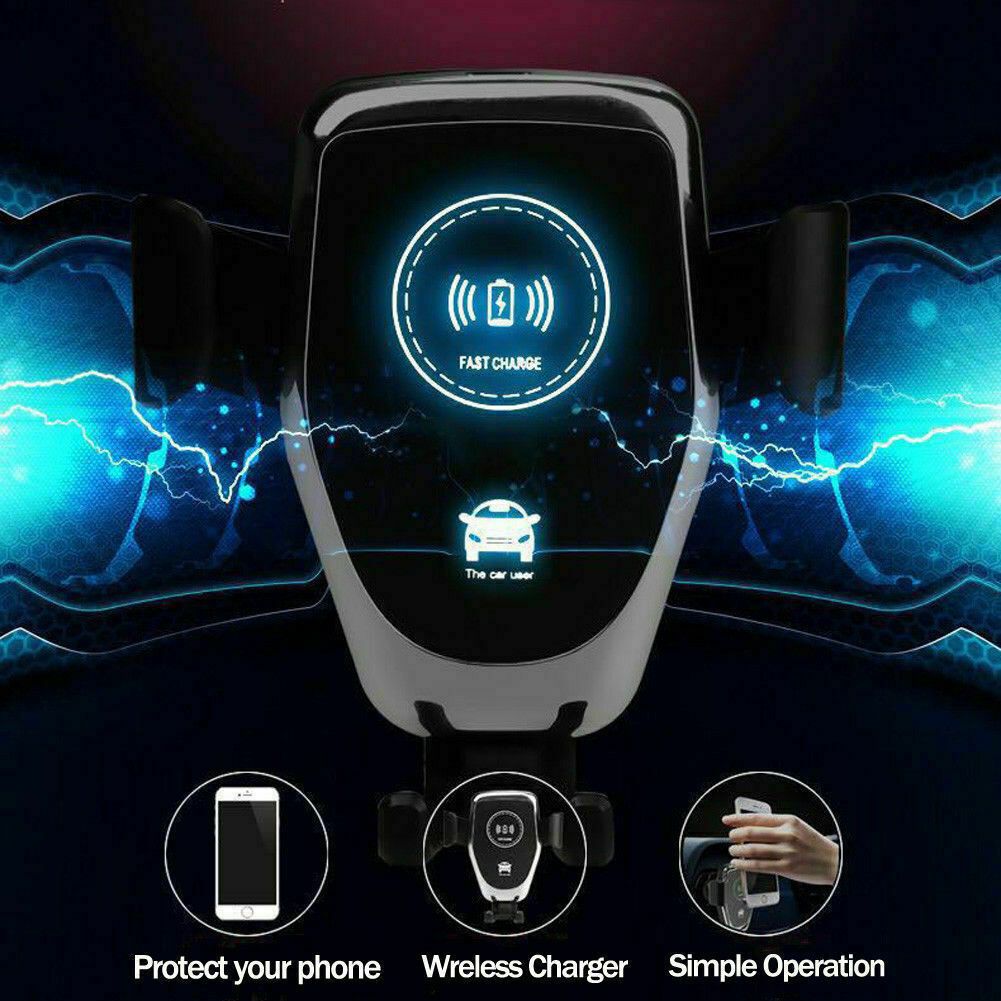 10W Wireless Car Charger Mount — Auto-Clamping, Works with iPhone & Android
