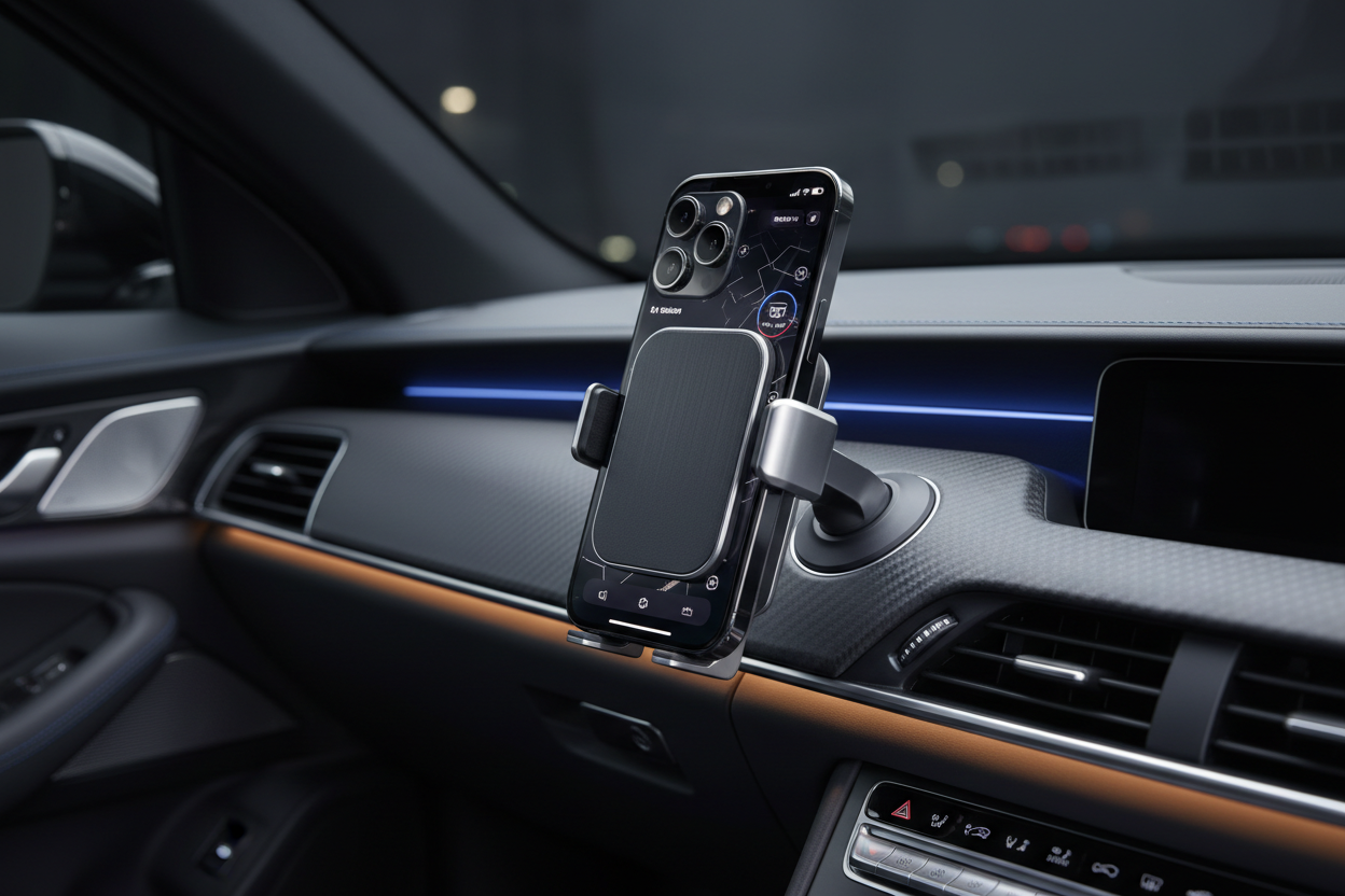 10W Wireless Car Charger Mount — Auto-Clamping, Works with iPhone & Android